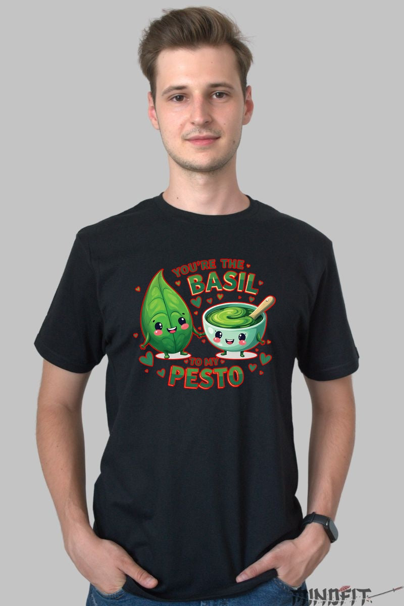 Tricou Valentine's Day Cuplu - You-re The Basil To My Pesto barbat negru