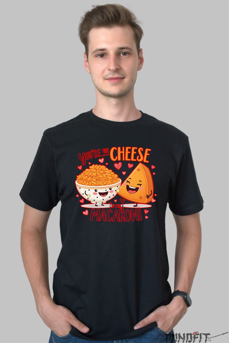Tricou Valentine's Day Cuplu - You-re The Cheese To My Macaroni barbat negru