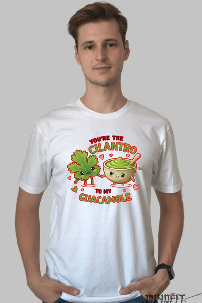 Tricou Valentine's Day Cuplu - You-re The Cilantro To My Guacamole barbat alb