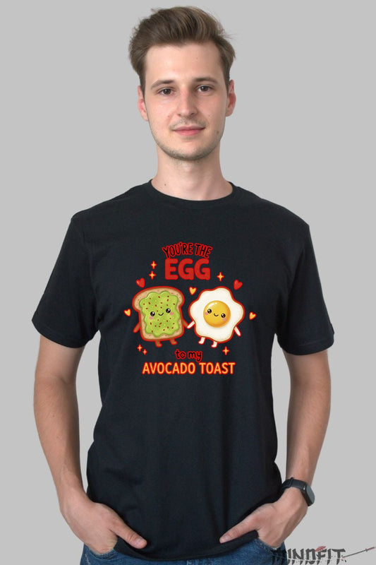 Tricou Valentine's Day Cuplu - You-re The Egg To My Avocado Toast barbat negru