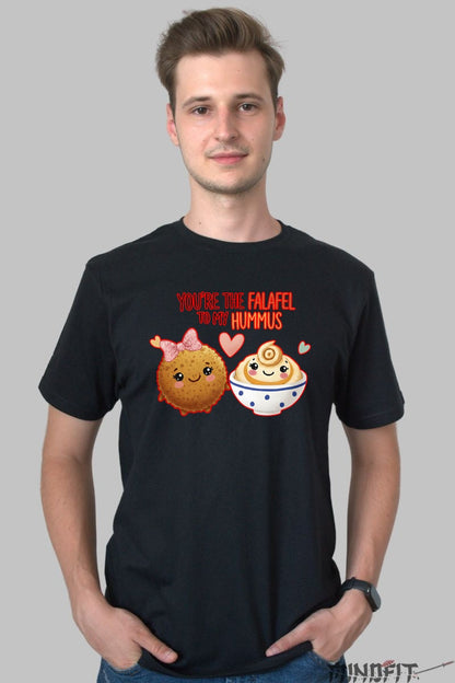 Tricou Valentine-s Day Cuplu - You-re The Falafel To My Hummus barbat negru