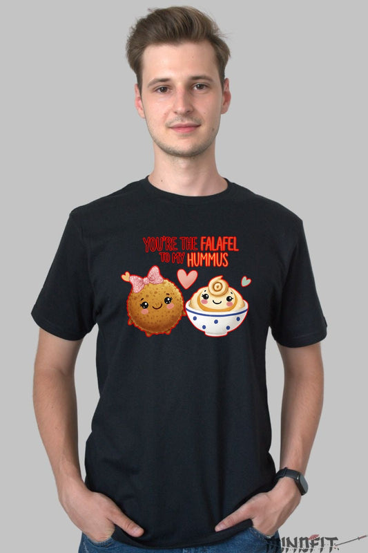 Tricou Valentine-s Day Cuplu - You-re The Falafel To My Hummus barbat negru