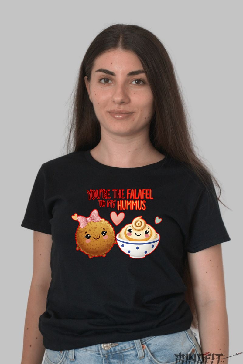Tricou Valentine-s Day Cuplu - You-re The Falafel To My Hummus dama negru