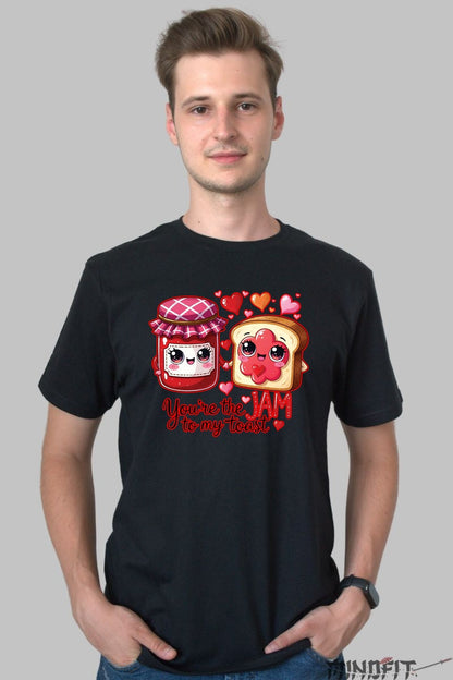 Tricou Valentine's Day Cuplu - You-re The Jam To My Toast barbat negru