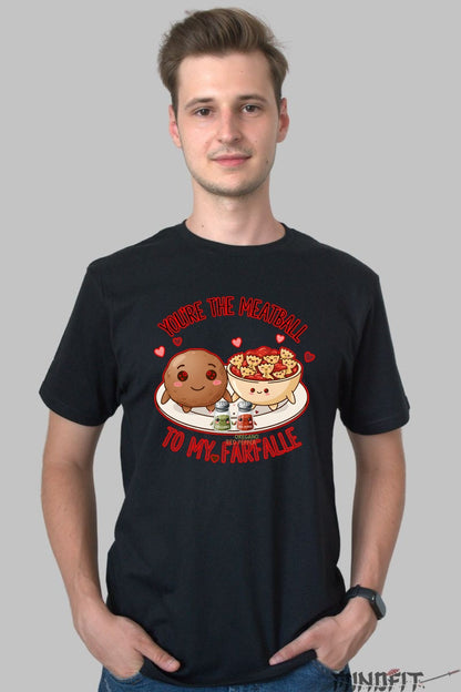 Tricou Valentine's Day Cuplu - You're The Meatball To My Farfalle barbat negru