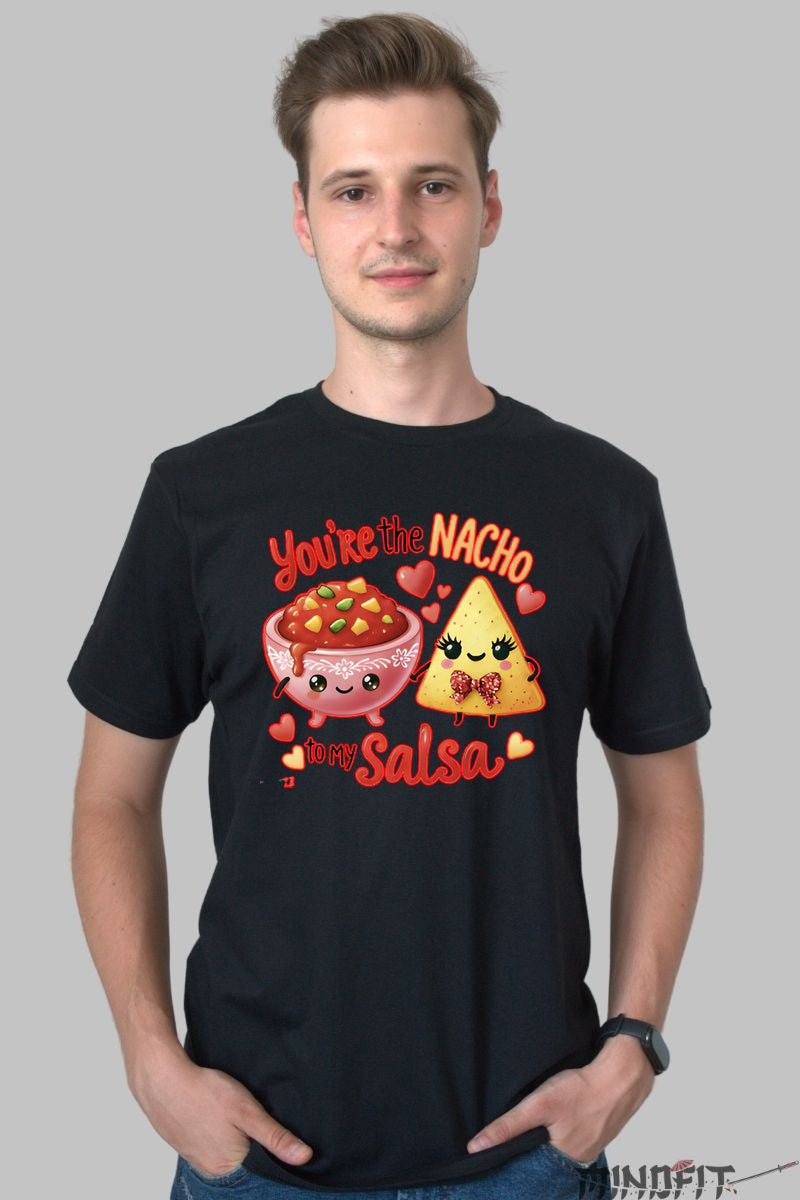 Tricou Valentine's Day Cuplu - You're The Nacho To My Salsa barbat negru