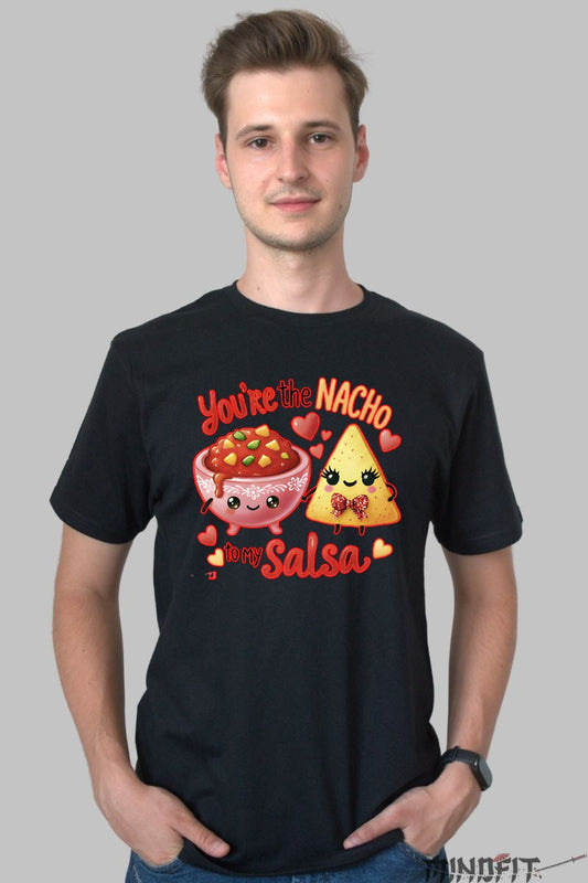 Tricou Valentine's Day Cuplu - You're The Nacho To My Salsa barbat negru