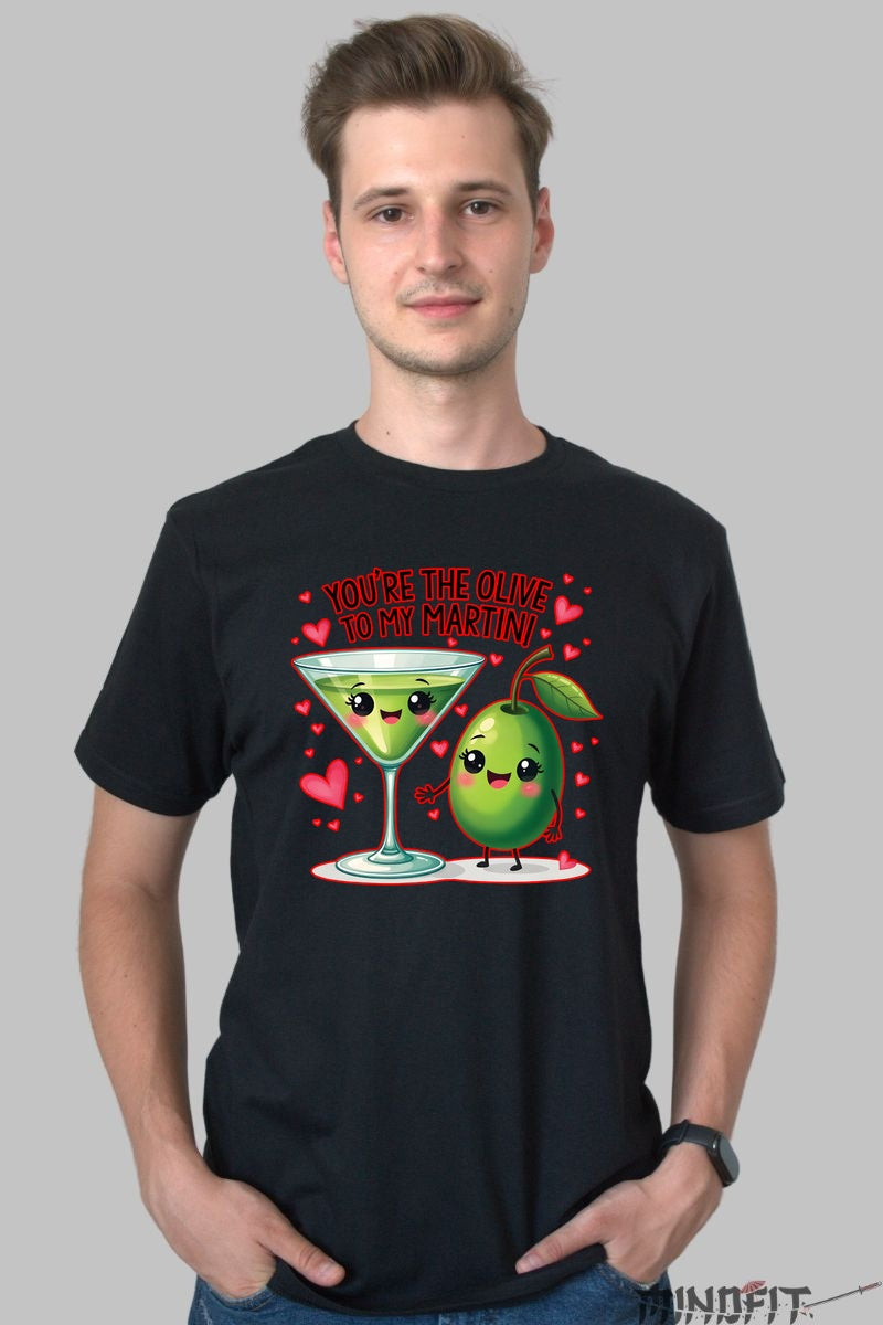Tricou Valentine's Day Cuplu - You're The Olive To My Martini barbat negru
