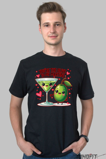 Tricou Valentine's Day Cuplu - You're The Olive To My Martini barbat negru