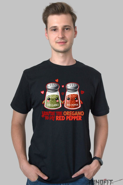 Tricou Valentine's Day Cuplu - You're The Oregano To My Red Pepper barbat negru