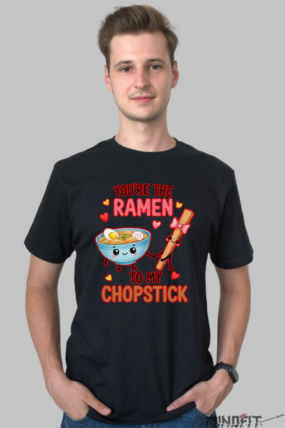 Tricou Valentine's Day Cuplu - You-re The Ramen To My Chopstick barbat negru