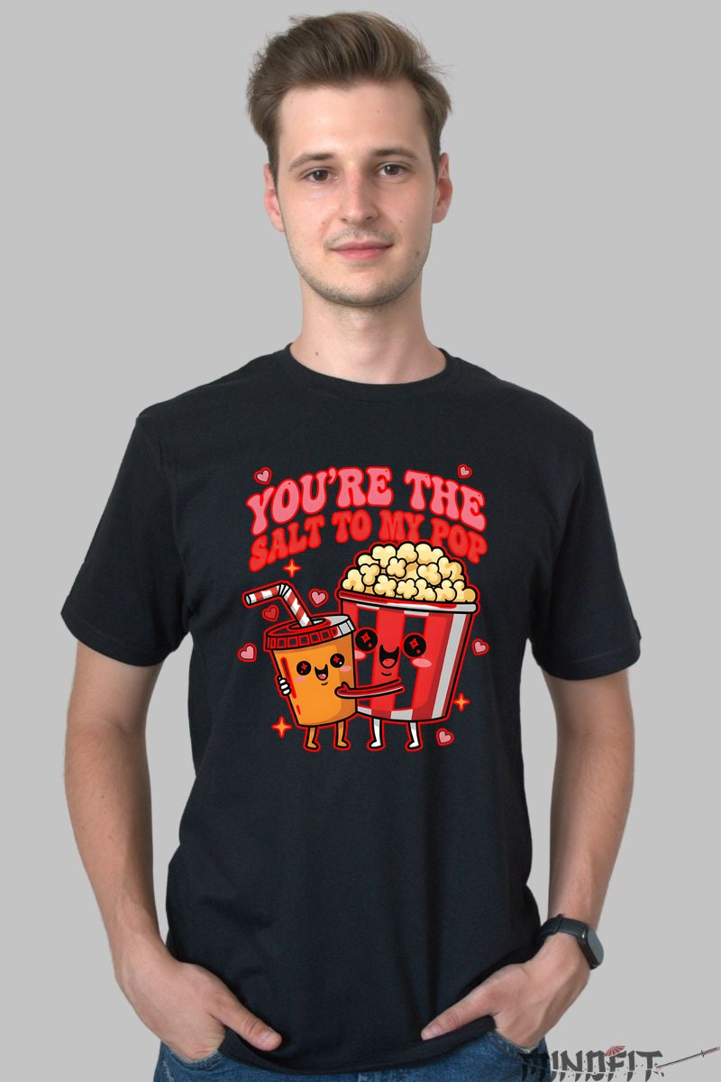 Tricou Valentine's Day Cuplu - You-re The Salt To My Pop barbat negru