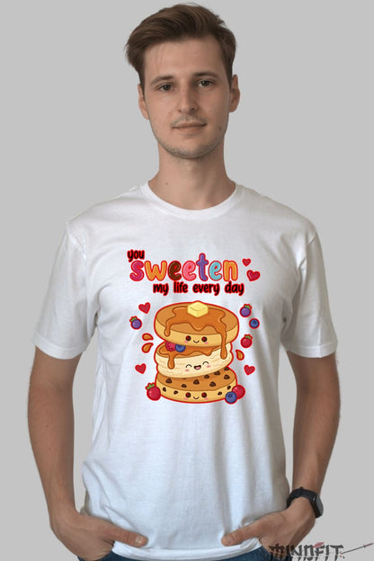 Tricou Valentine's Day Cuplu - You Sweeten My Life Every Day barbat alb