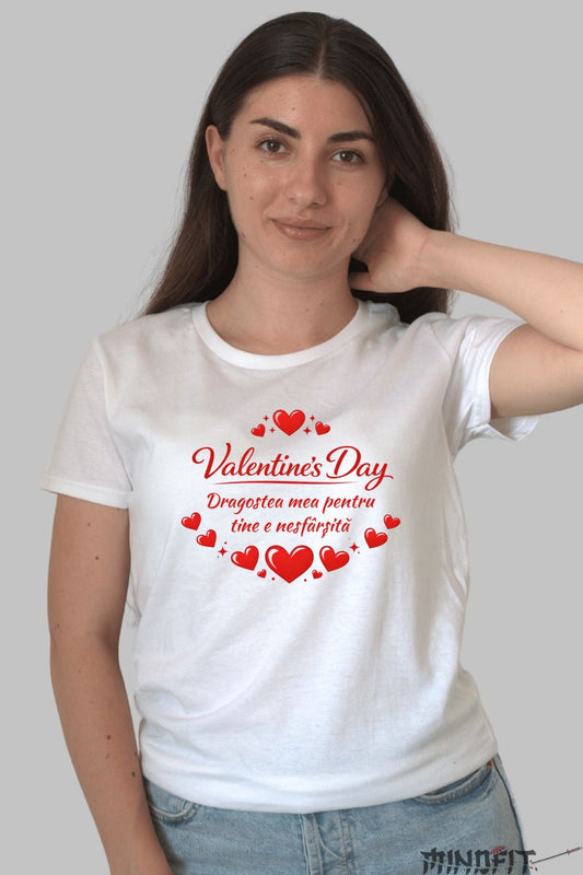 Tricou Valentine's Day - Dragoste Nesfarsita dama alb