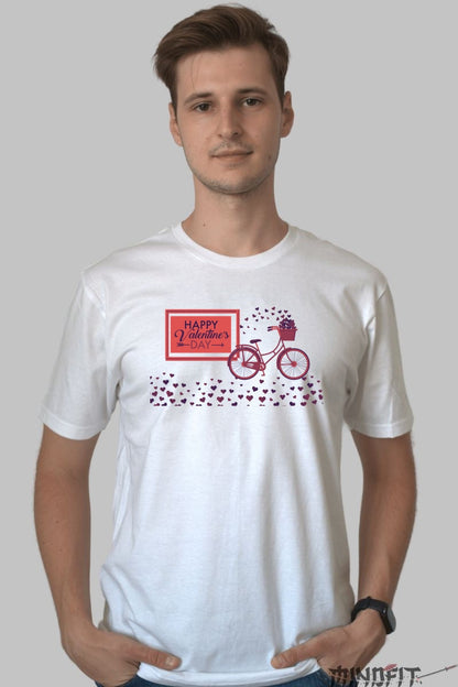 Tricou Valentine's Day - Dragoste Pe Doua Roti barbat alb