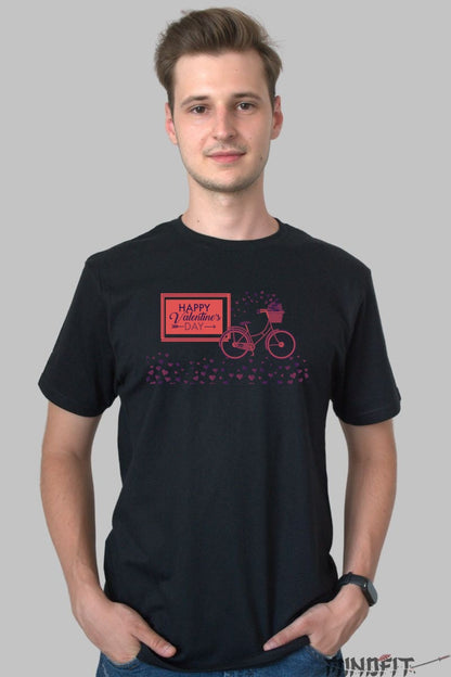 Tricou Valentine's Day - Dragoste Pe Doua Roti barbat negru