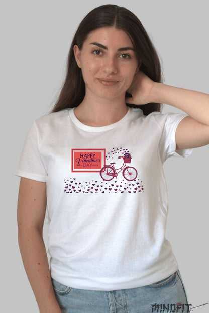 Tricou Valentine's Day - Dragoste Pe Doua Roti dama alb