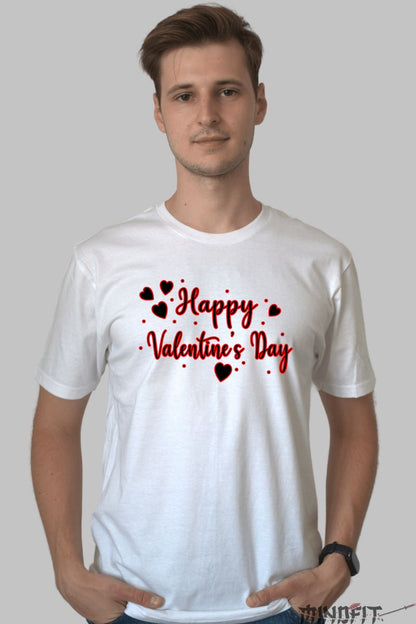 Tricou Valentine's Day - Happy Love Vibes barbat alb