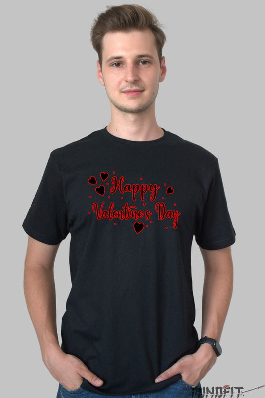 Tricou Valentine's Day - Happy Love Vibes barbat negru