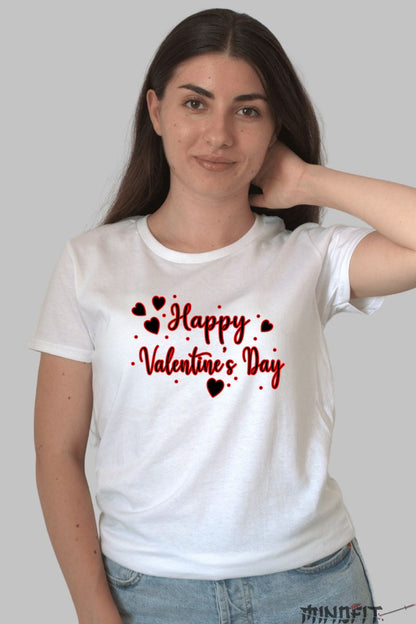 Tricou Valentine's Day - Happy Love Vibes dama alb