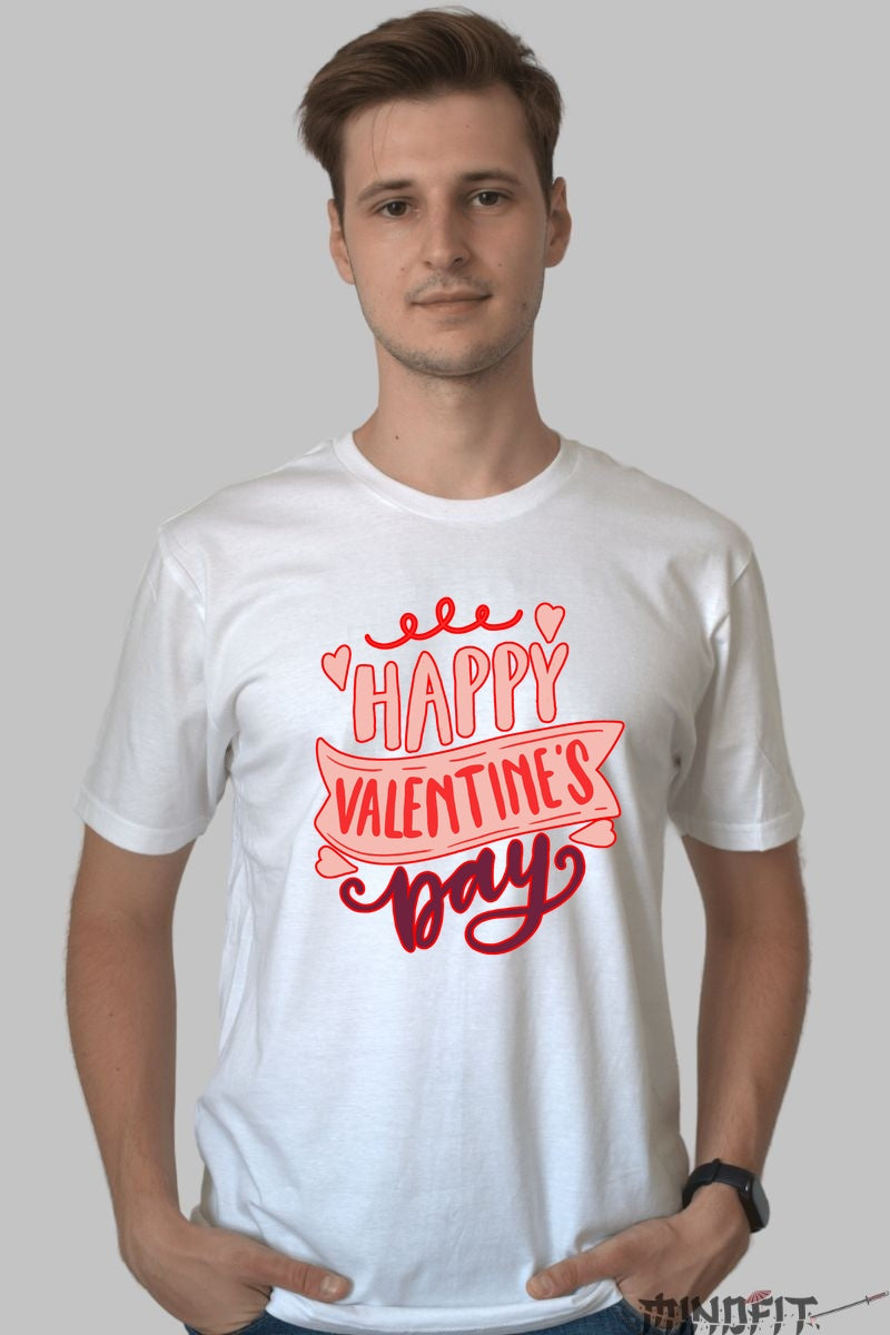 Tricou Valentine's Day - Happy Valentine's Day barbat alb