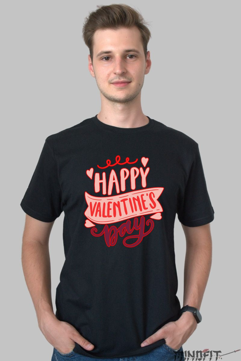 Tricou Valentine's Day - Happy Valentine's Day barbat negru