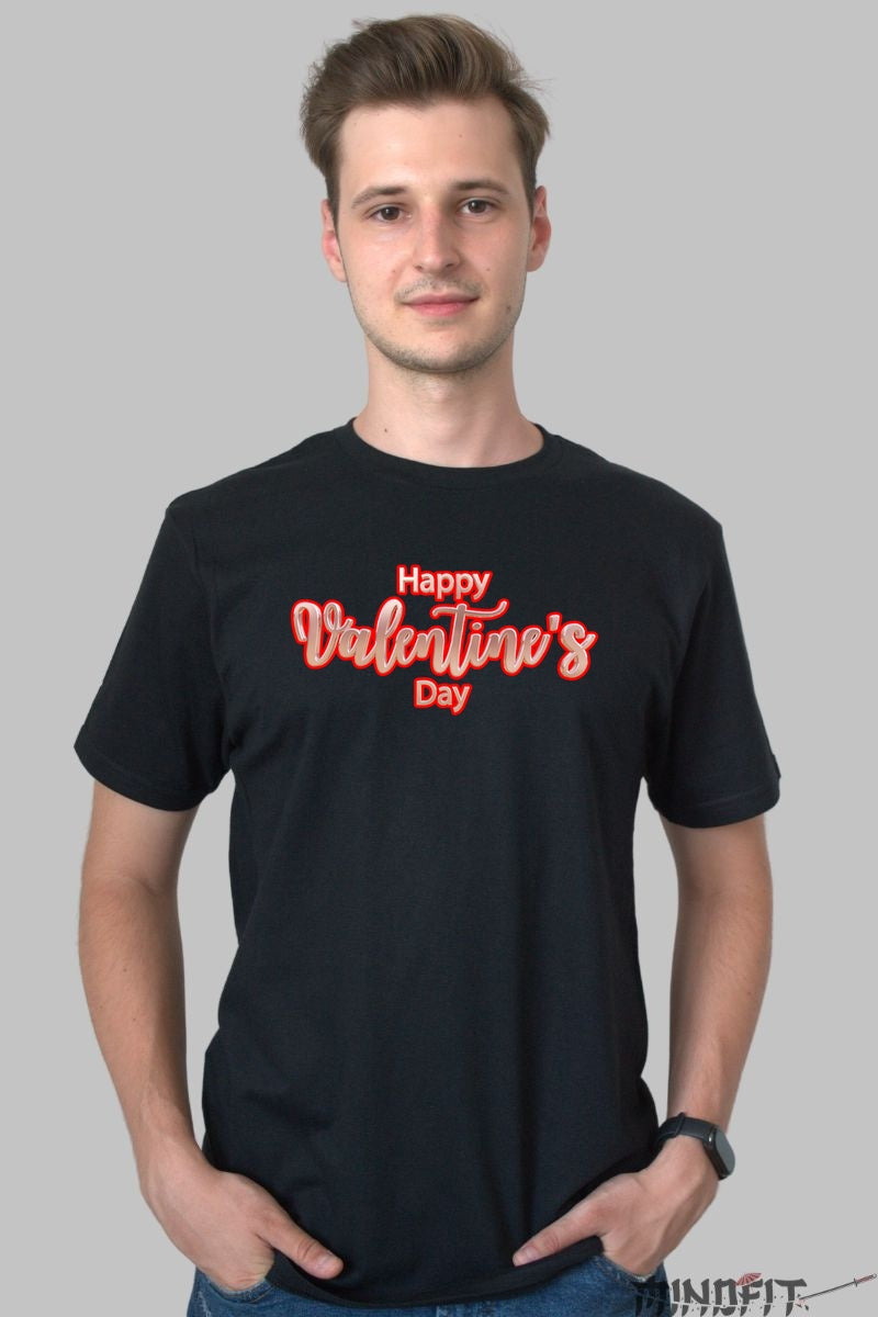 Tricou Valentine's Day - Happy Valentine's Day barbat negru