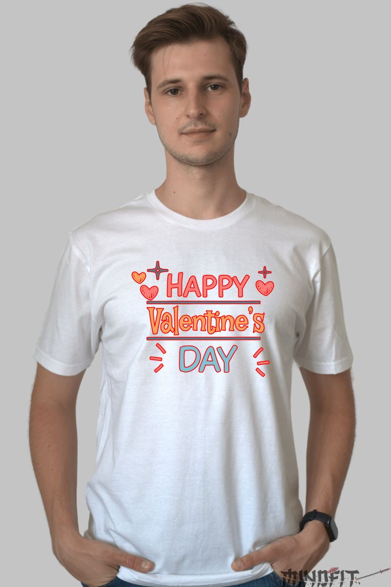 Tricou Valentine's Day - Happy Valentine's Day Design barbat alb