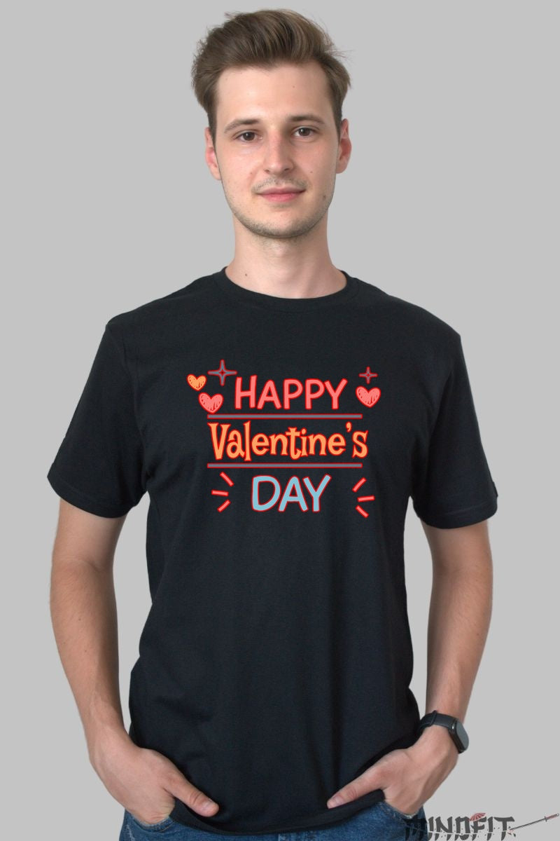 Tricou Valentine's Day - Happy Valentine's Day Design barbat negru