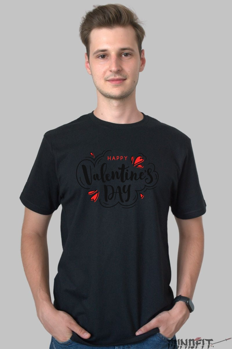 Tricou Valentine's Day - Happy Valentine's Day Grafica Romantica barbat negru