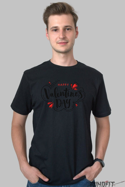 Tricou Valentine's Day - Happy Valentine's Day Grafica Romantica barbat negru