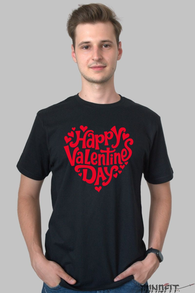 Tricou Valentine's Day - Happy Valentine's Day in Inima Iubirii barbat negru