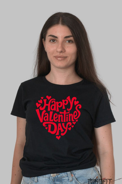 Tricou Valentine's Day - Happy Valentine's Day in Inima Iubirii dama negru