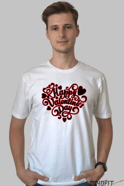Tricou Valentine's Day - Happy Valentine's Day Inima Rosie barbat alb