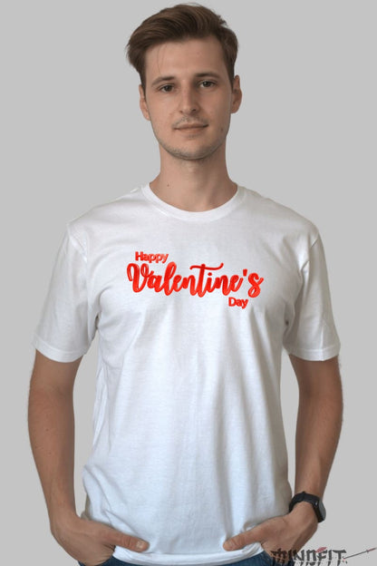 Tricou Valentine's Day - Happy Valentine's Day Rosu Electric barbat alb