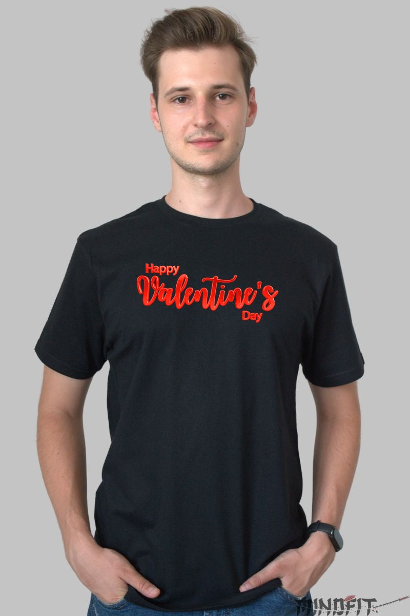 Tricou Valentine's Day - Happy Valentine's Day Rosu Electric barbat negru