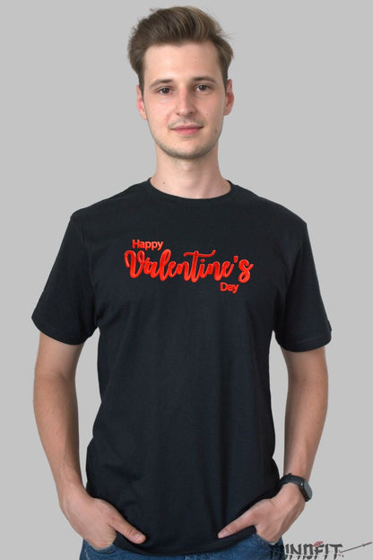 Tricou Valentine's Day - Happy Valentine's Day Rosu Electric barbat negru