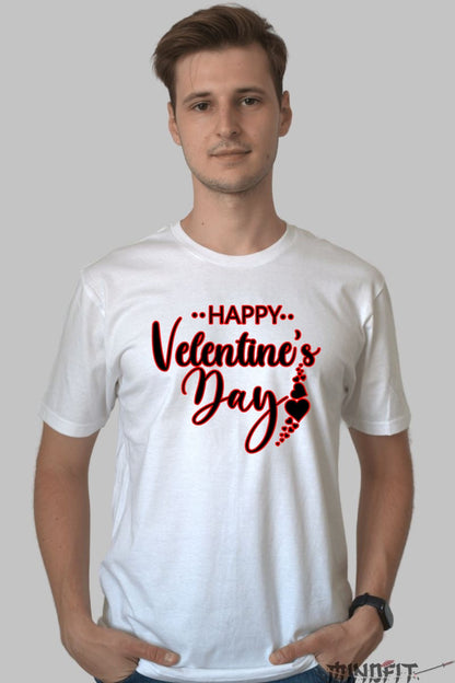 Tricou Valentine's Day - Happy Valentine's Day Rosu Elegant barbat alb