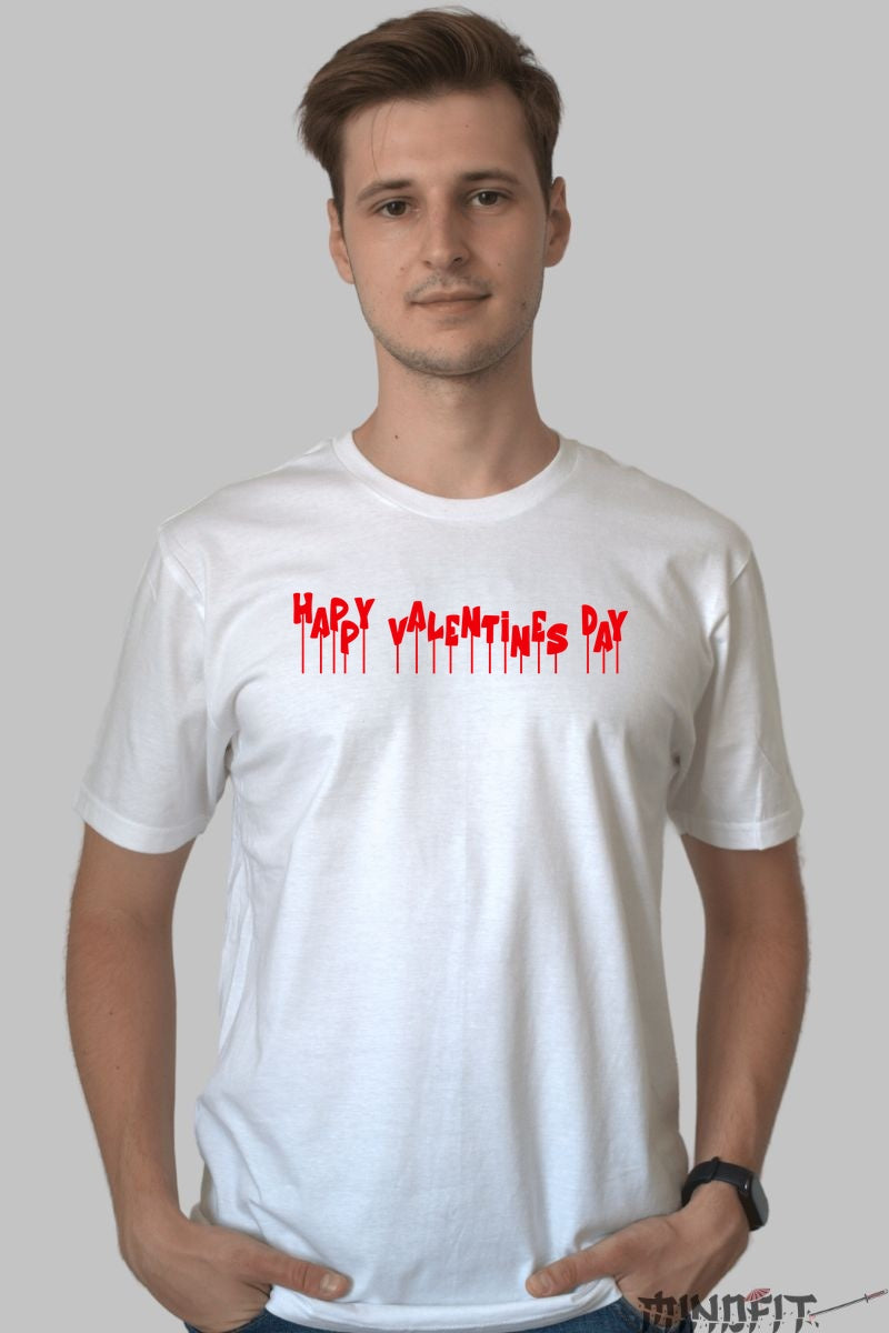 Tricou Valentine's Day - Happy Valentines Day Horror Style barbat alb