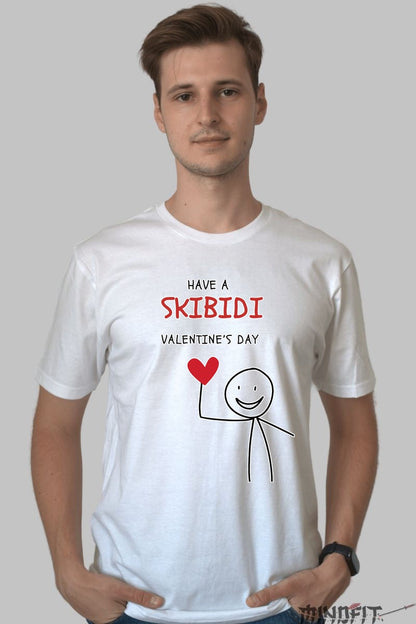 Tricou Valentine's Day - Have a Skibidi Valentine's Day barbat alb