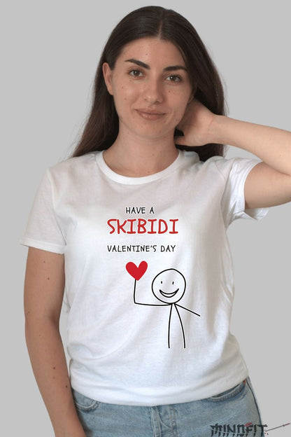 Tricou Valentine's Day - Have a Skibidi Valentine's Day dama alb