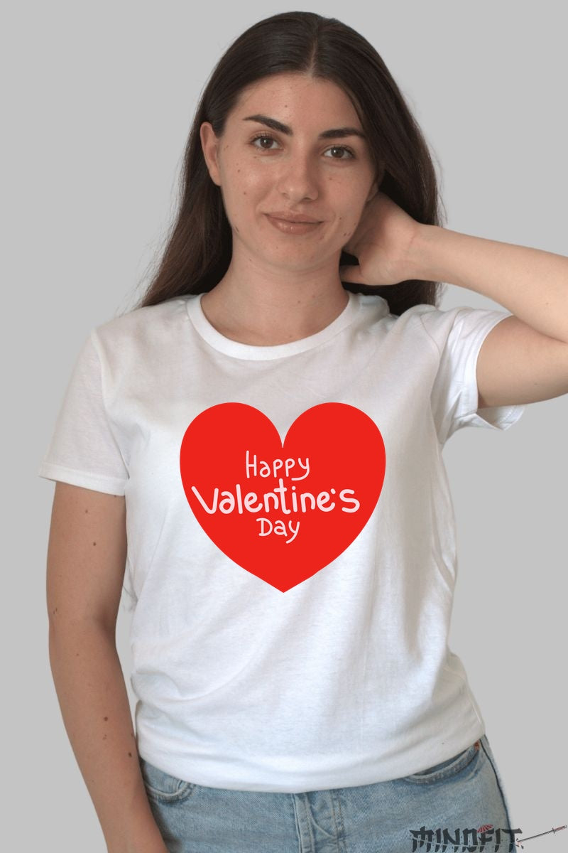 Tricou Valentine's Day - Inima Care Spune Tot dama alb