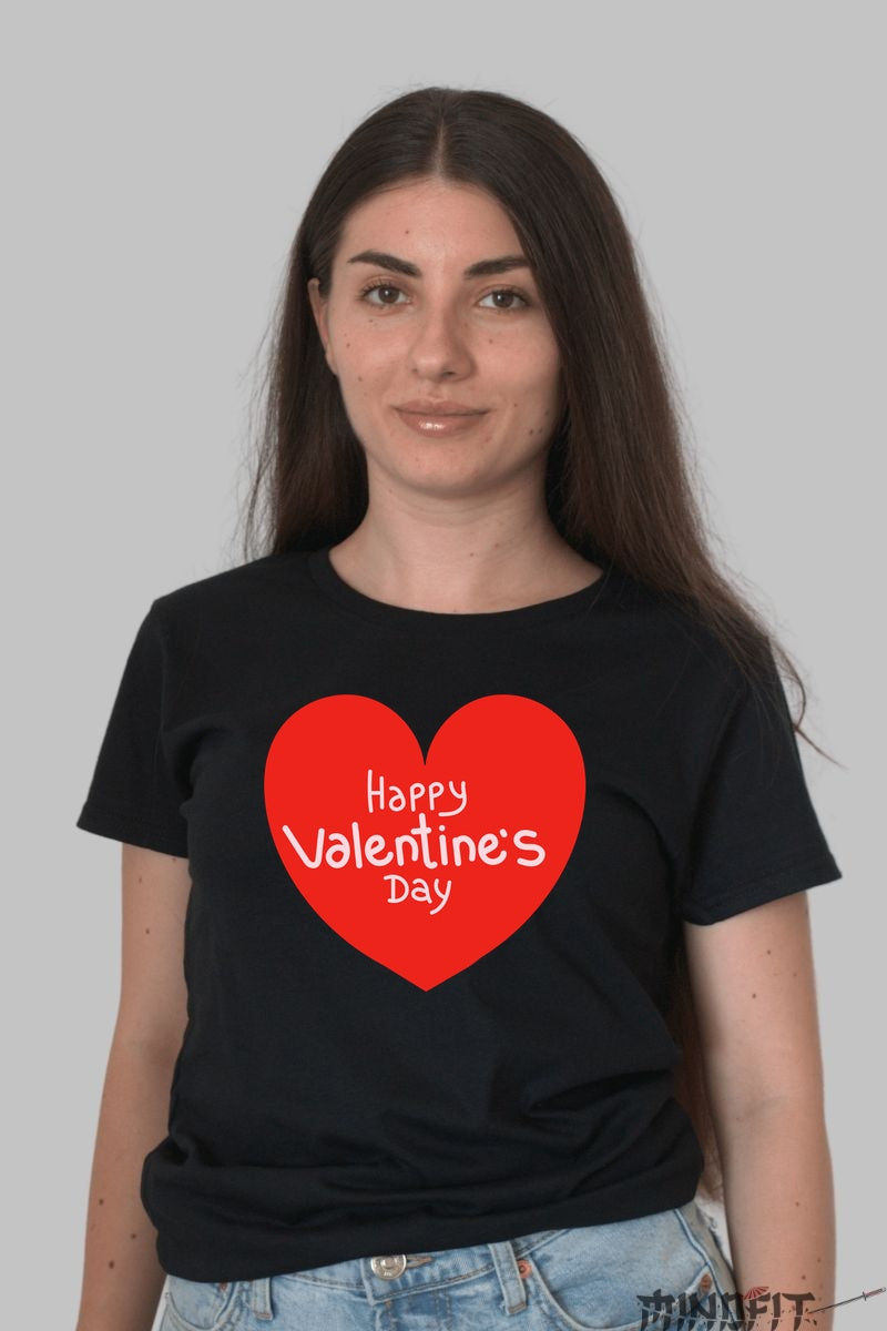 Tricou Valentine's Day - Inima Care Spune Tot dama negru