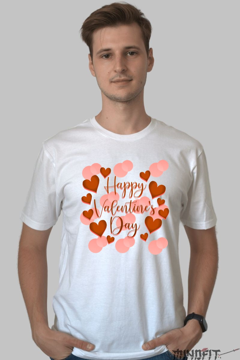 Tricou Valentine's Day - Inima Mea Bate Pentru Tine barbat alb