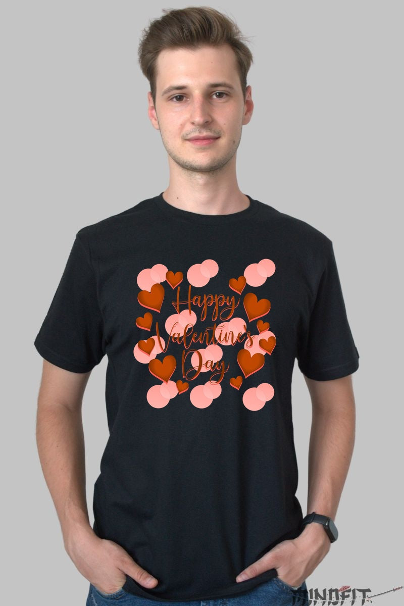 Tricou Valentine's Day - Inima Mea Bate Pentru Tine barbat negru