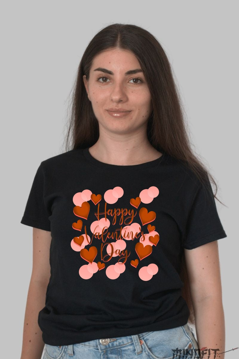 Tricou Valentine's Day - Inima Mea Bate Pentru Tine dama negru