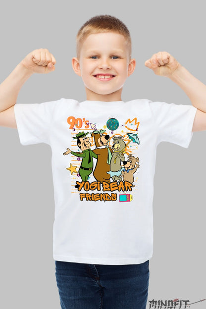 Tricou Yogi Bear Friends - Cartoon Network baiat alb