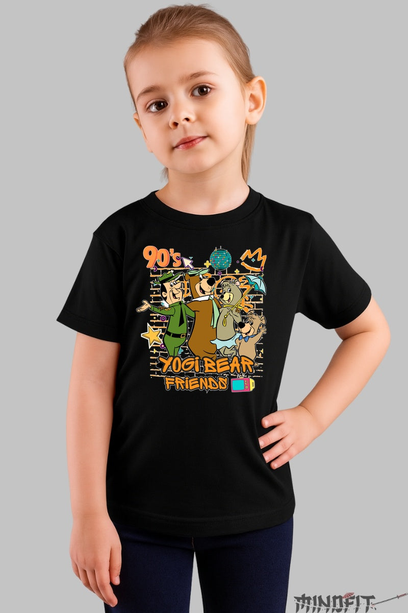 Tricou Yogi Bear Friends - Cartoon Network fata negru